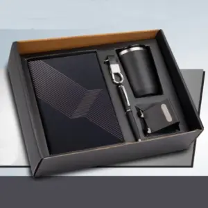 5 in 1 set: Foggy SS coffee mug, Metal pen, Metal mobile stand, A5 notebook and Keychain