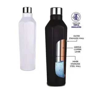Clarke Vacuum Flask | 304 Grade Steel | Keeps hot for 18-24 hours | Copper Layer inside | Capacity 1L Approx