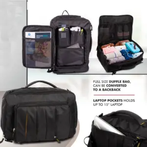 Overnighter bag with Laptop storage | Convertible to Backpack | Cabin size | Quick access pockets