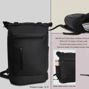 Wanderer: Tall backpack bag with Top belts | Quick access front pockets | Cool urban design