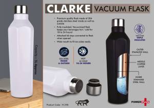 Clarke Vacuum Flask | 304 Grade Steel | Keeps hot for 18-24 hours | Copper Layer inside | Capacity 1L Approx - Image 2