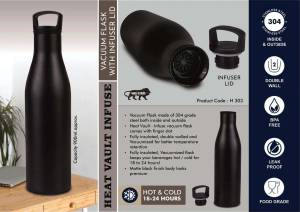 HeatVault Infuse: 900 ml vacuum flask with infuser lid | 304 steel inside & outside | 18 hours hot/cold - Image 2