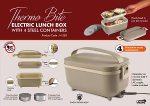 ThermoBite: Electric Lunch Box with 4 Steel Containers - Image 2