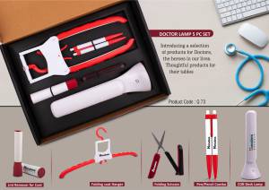 Doctor Lamp set: Folding Coat hanger, Lint remover, Folding scissors, Pen/Pencil combo, COB Desk lamp | 5 pc set - Image 2