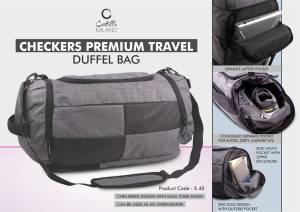 Checkers Premium Travel Duffel bag | Separate Laptop Compartment | Shoe & Utility Pockets on sides - Image 2