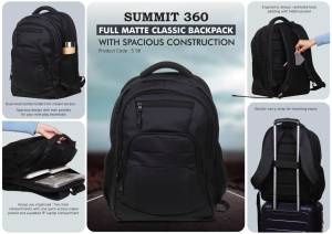 Summit 360: Full matte Classic backpack with spacious construction | Water resistant fabric - Image 2